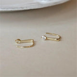Zircon Geometry Earrings 925 Silver 14k Wedding Jewelry