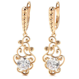 Vintage Zircon Pendant Earrings 585 Wedding Jewelry