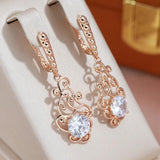 Vintage Zircon Pendant Earrings 585 Wedding Jewelry