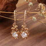 Vintage Zircon Pendant Earrings 585 Wedding Jewelry