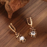 Vintage Zircon Pendant Earrings 585 Wedding Jewelry