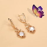 Vintage Zircon Pendant Earrings 585 Wedding Jewelry