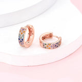 925 Sterling Silver Rose Heart Star Moon Earrings