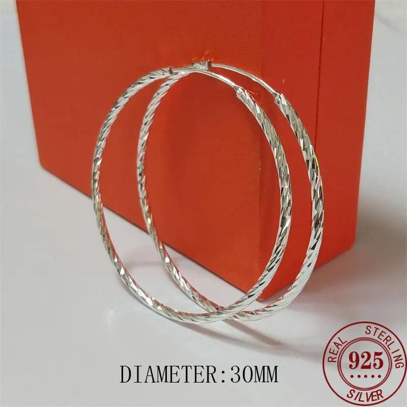 Senlissi Women's Hoop Earrings 18K Yellow Plated 925 Sterling Silver 