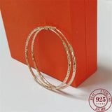 Senlissi Women's Hoop Earrings 18K Yellow Plated 925 Sterling Silver 