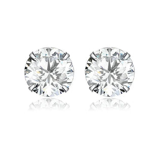 925 Silver Zircon Stud Earrings Purple Red Small CTE166