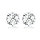 925 Silver Zircon Stud Earrings Purple Red Small CTE166