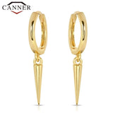 925 Silver Rivet Hoop Earrings for Women Punk Style