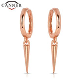 925 Silver Rivet Hoop Earrings for Women Punk Style