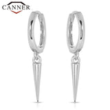 925 Silver Rivet Hoop Earrings for Women Punk Style