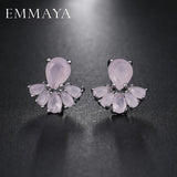 Pink CZ Stud Earrings for Girls Wedding