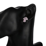 Pink CZ Stud Earrings for Girls Wedding