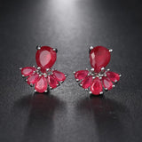 Pink CZ Stud Earrings for Girls Wedding