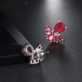 Pink CZ Stud Earrings for Girls Wedding