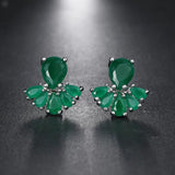 Pink CZ Stud Earrings for Girls Wedding