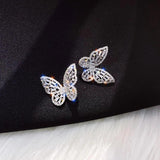 Korea Hot Jewelry Green Crystal Butterfly Earrings