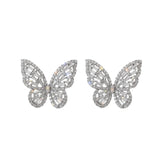Korea Hot Jewelry Green Crystal Butterfly Earrings