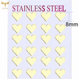 Romantic Heart Earrings Set Stainless Steel Small Stud Accessory