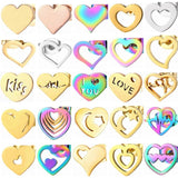 Romantic Heart Earrings Set Stainless Steel Small Stud Accessory