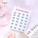 Romantic Heart Earrings Set Stainless Steel Small Stud Accessory