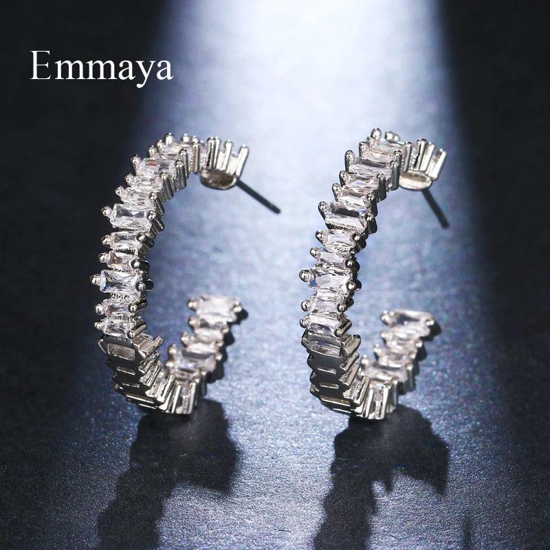 Zirconia Earrings in Punk Modern Style
