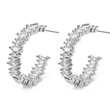 Zirconia Earrings in Punk Modern Style