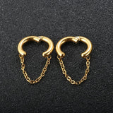 Golden Circle Thick Hoop Earrings for Women, Small Stainless Steel Ear Ring