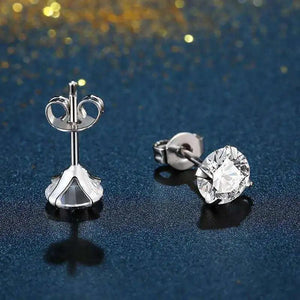 S925 Sterling Silver Stud Earrings Crystal 6pcs Set Couple's Wedding Earrings