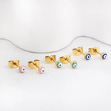 Boho Evil Eyes Stud Earrings Stainless Steel Jewelry Set