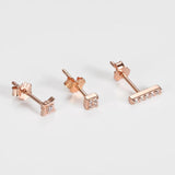 925 Silver Zircon Stud Earrings Set for Women