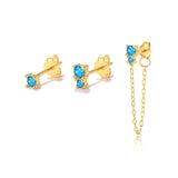 Colorful Zircon Earring Set 925 Silver Cartilage Stud Piercing