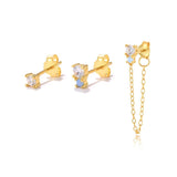 Colorful Zircon Earring Set 925 Silver Cartilage Stud Piercing