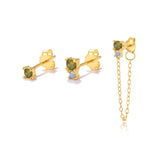 Colorful Zircon Earring Set 925 Silver Cartilage Stud Piercing