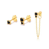 Colorful Zircon Earring Set 925 Silver Cartilage Stud Piercing
