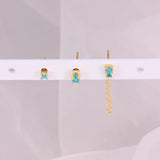 Colorful Zircon Earring Set 925 Silver Cartilage Stud Piercing
