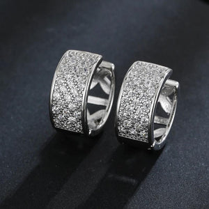 Classic Round Cubic Zircon Earrings for Wedding Party