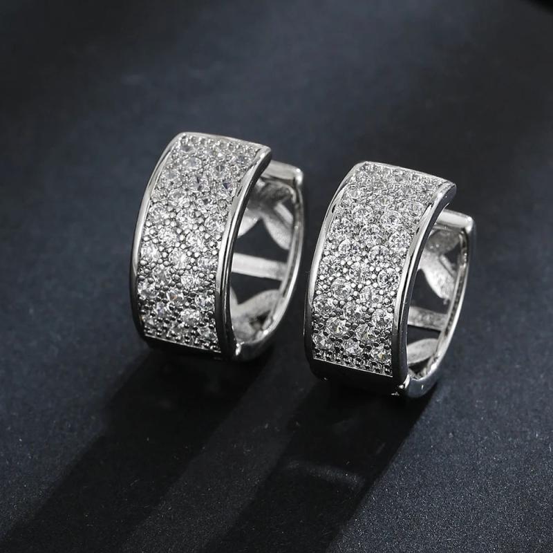 Classic Round Cubic Zircon Earrings for Wedding Party