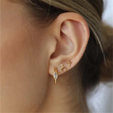925 Silver CZ Stud & Huggie Earrings Set
