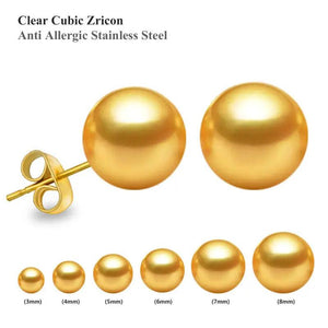 6Pairs Stainless Steel Ball Stud Earrings Set Women Jewelry Bulk Lot