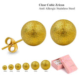 6Pairs Stainless Steel Ball Stud Earrings Set Women Jewelry Bulk Lot