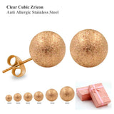6Pairs Stainless Steel Ball Stud Earrings Set Women Jewelry Bulk Lot