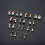CZ Zircon Small Cartilage Earring Set Crystal Stud Earrings for Women