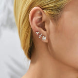 CZ Zircon Small Cartilage Earring Set Crystal Stud Earrings for Women