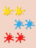 Red Yellow Acrylic Stud Earrings Punk Geometric Big Stud Earring