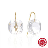 Colorful Zircon Jewelry Set, Sterling Silver Piercing Hook Earrings