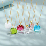 Colorful Zircon Jewelry Set, Sterling Silver Piercing Hook Earrings