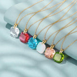 Colorful Zircon Jewelry Set, Sterling Silver Piercing Hook Earrings