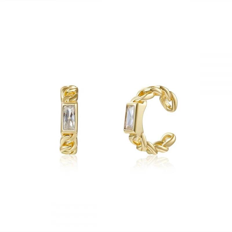 Zircon Filled Hoop Earrings Set for Women Piercing - Party Wedding Jewelry