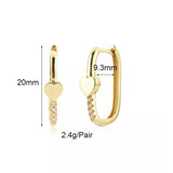 Zircon Filled Hoop Earrings Set for Women Piercing - Party Wedding Jewelry