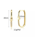 Zircon Filled Hoop Earrings Set for Women Piercing - Party Wedding Jewelry
